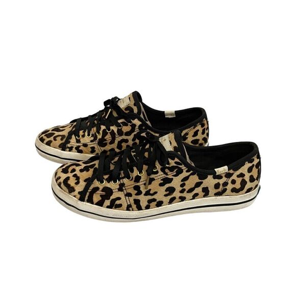 Kate Spade x Keds Calf Hair Leopard Kickstart Lace Up Sneakers Size 9 - Picture 3 of 11